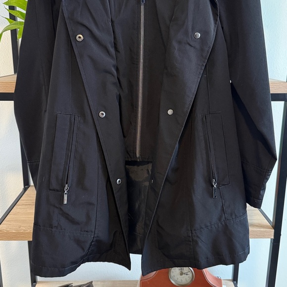 Coldwater Creek Black Hooded All Season Trench Coat Pocket Jacket, S - Picture 4 of 8